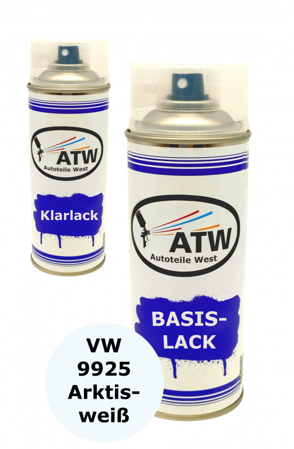 Autolack für VW 9925 Arktisweiß +400ml Klarlack Set